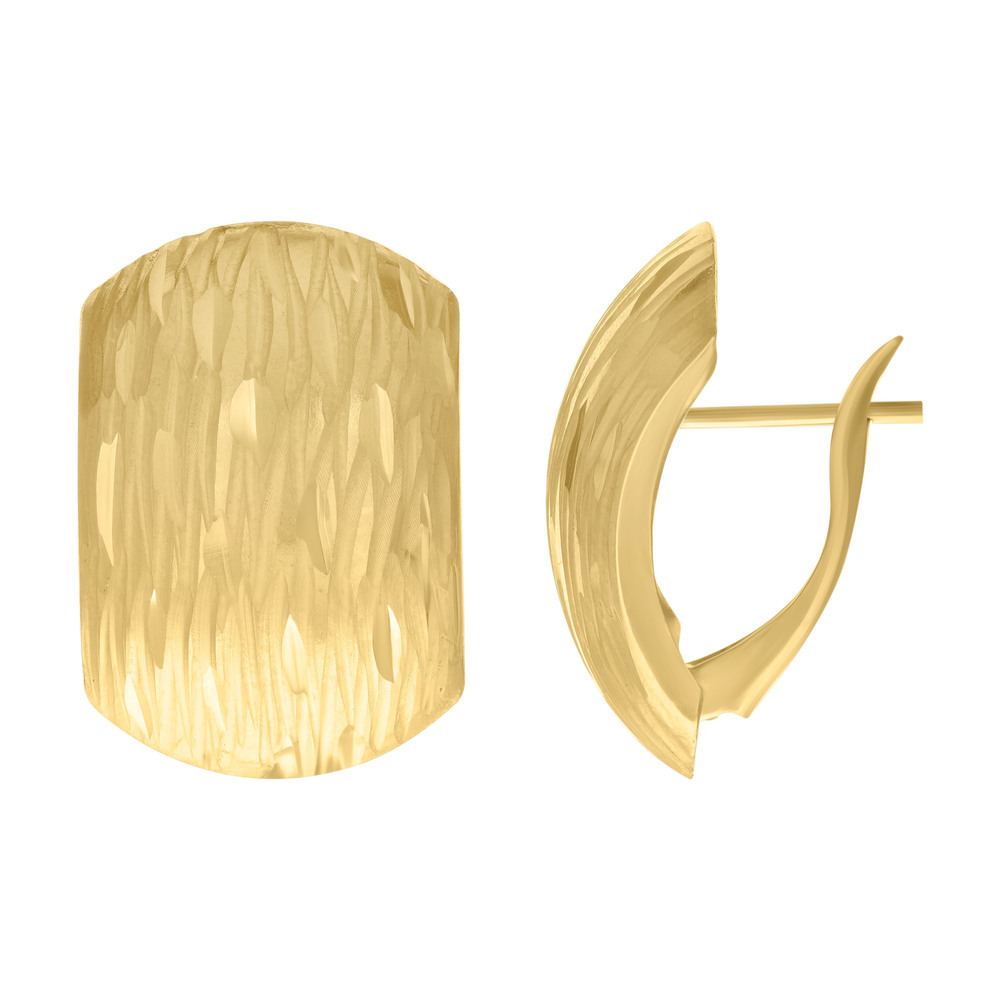10kt 10k Yellow Gold Womens Diamond-Cut Fashion Latch Back Earrings